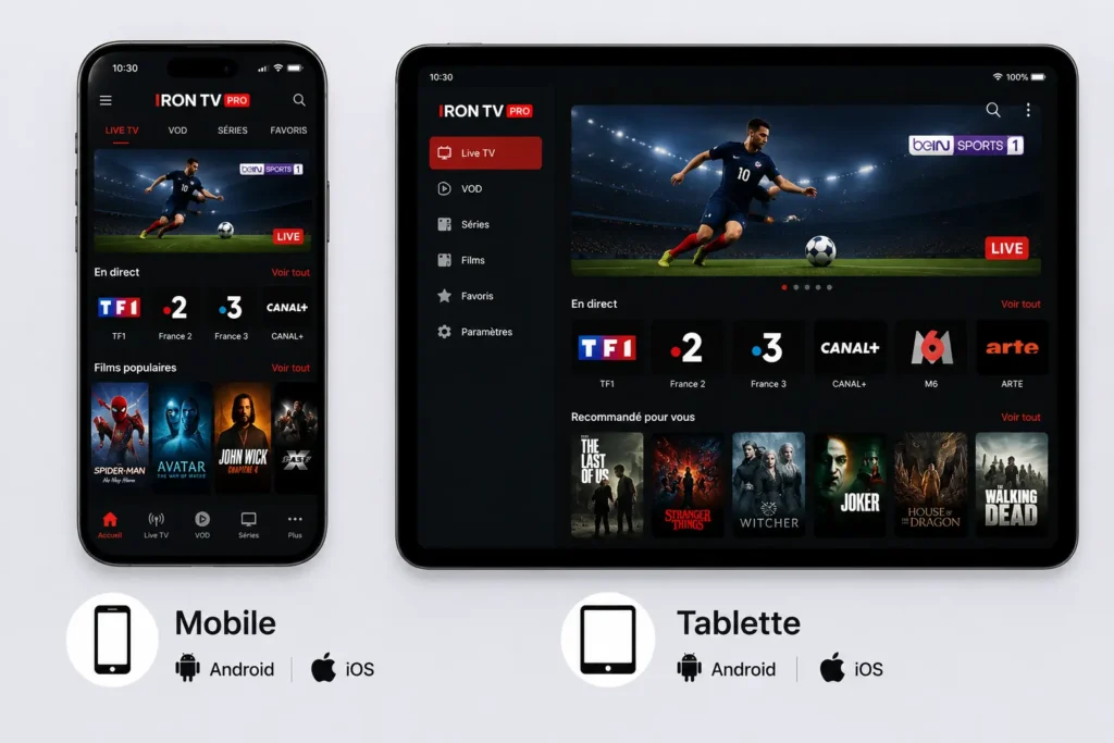 iron pro sur mobile et tablet
